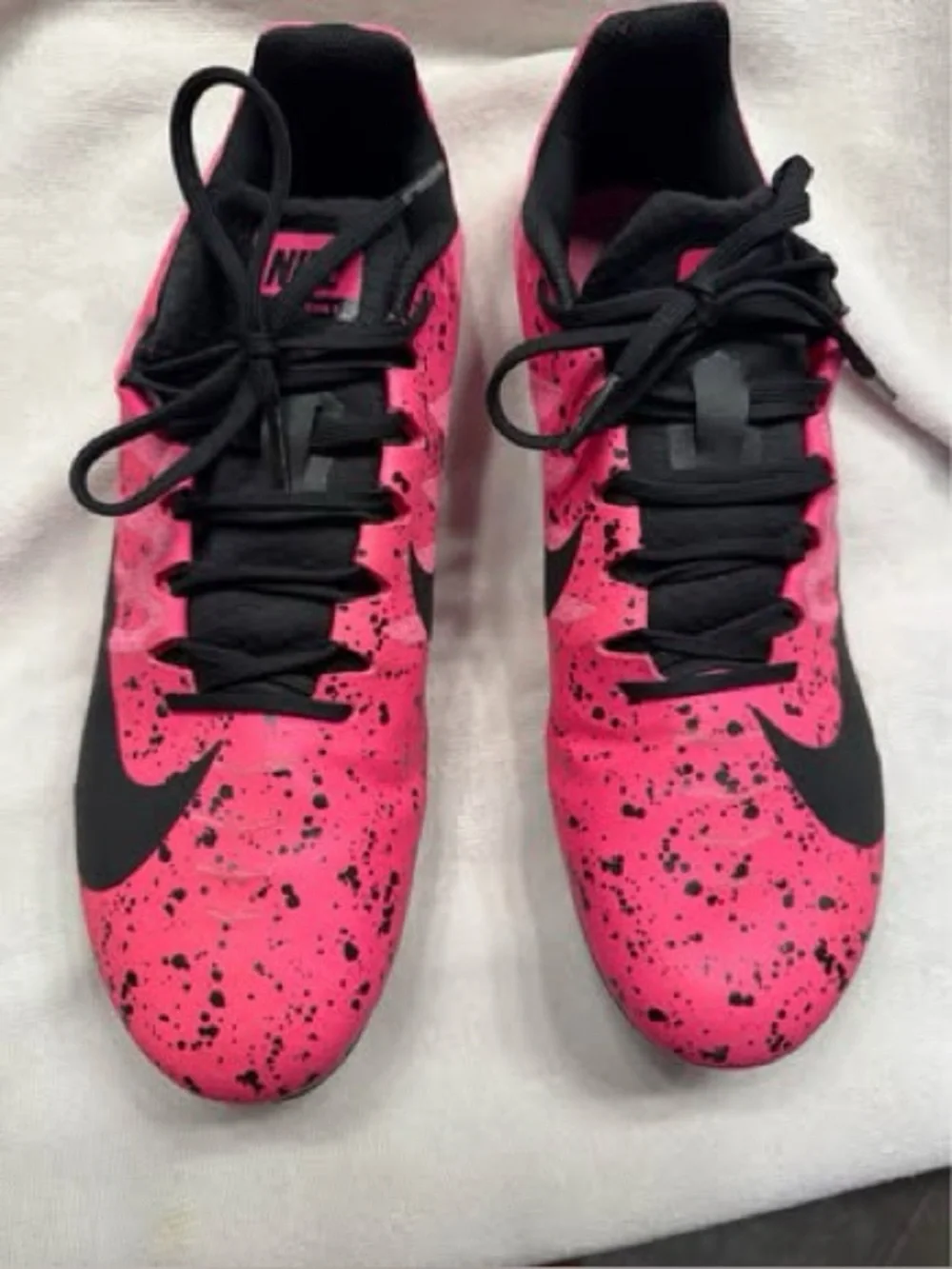 Size 11 Nike Women's Paint Splatter Pink Blast Track Spikes